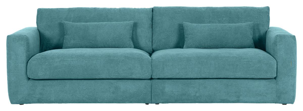 Bigsofa Manolis B: 260 Cm Petrol Cord - Petrol/Schwarz, KONVENTIONELL, Textil (260/66/115cm) - MID.YOU