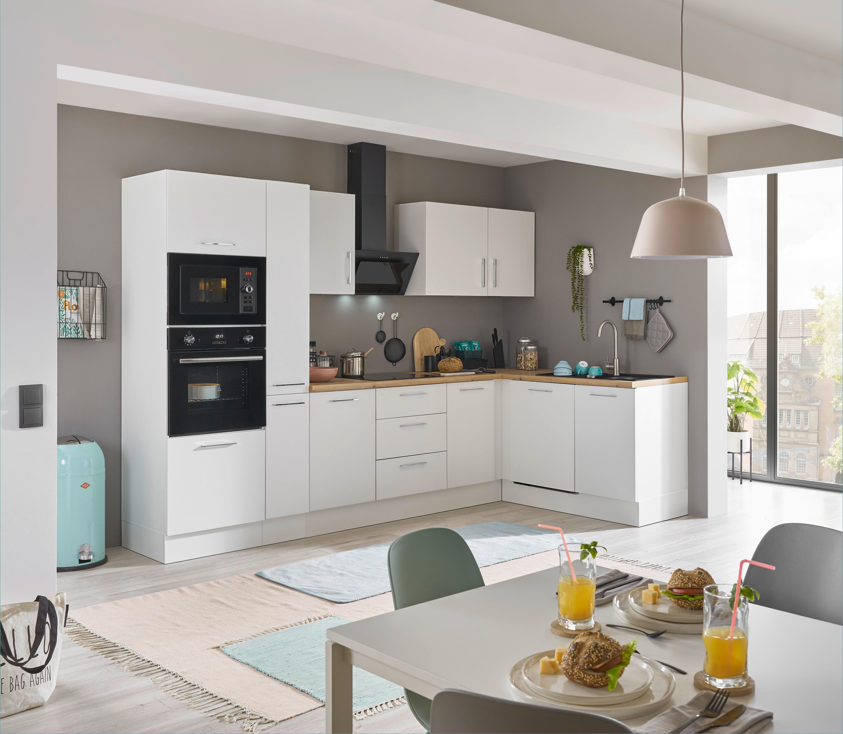 Eckküche Turin Weiß/Eiche Dekor 310x175 cm - Weiß/Eiche Artisan, Basics, Holzwerkstoff (310/175cm) - MID.YOU