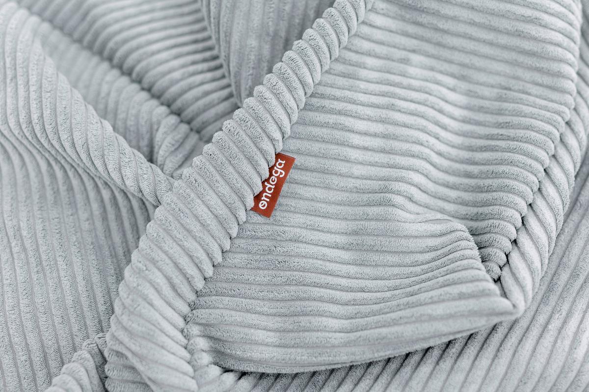 Sedací vak BUZZI, 280L, světle šedý manšestr - světle šedá, Basics, textil (120/85/85cm) - Ondega