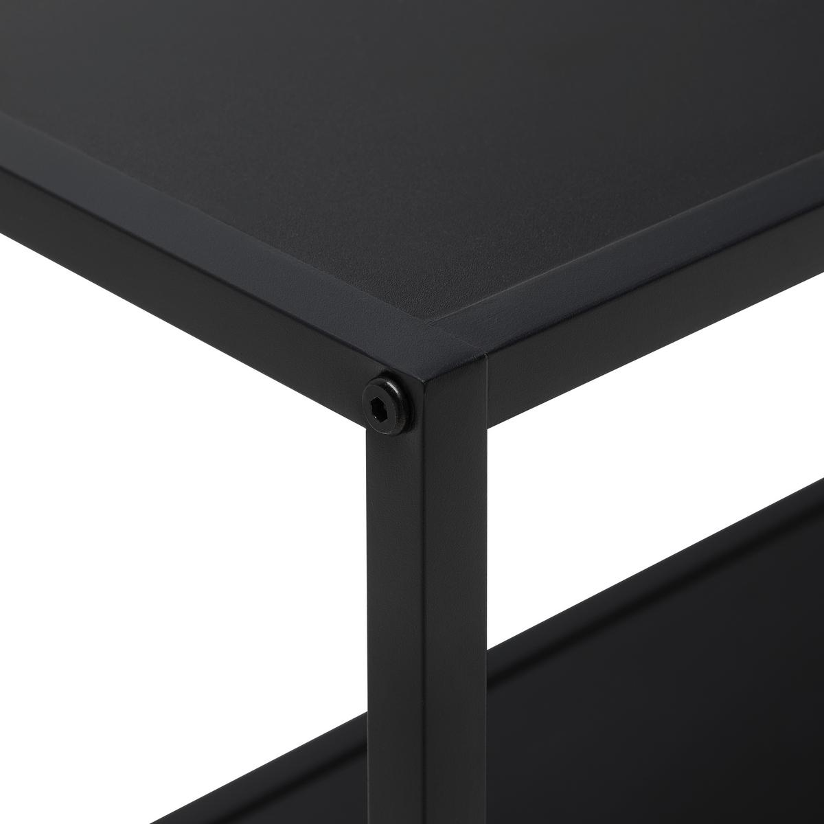 REGÁL BASTIAN II *CENOVÝ TRHÁK* - čierna, Modern, kov/kompozitné drevo (77/68/30cm) - Based