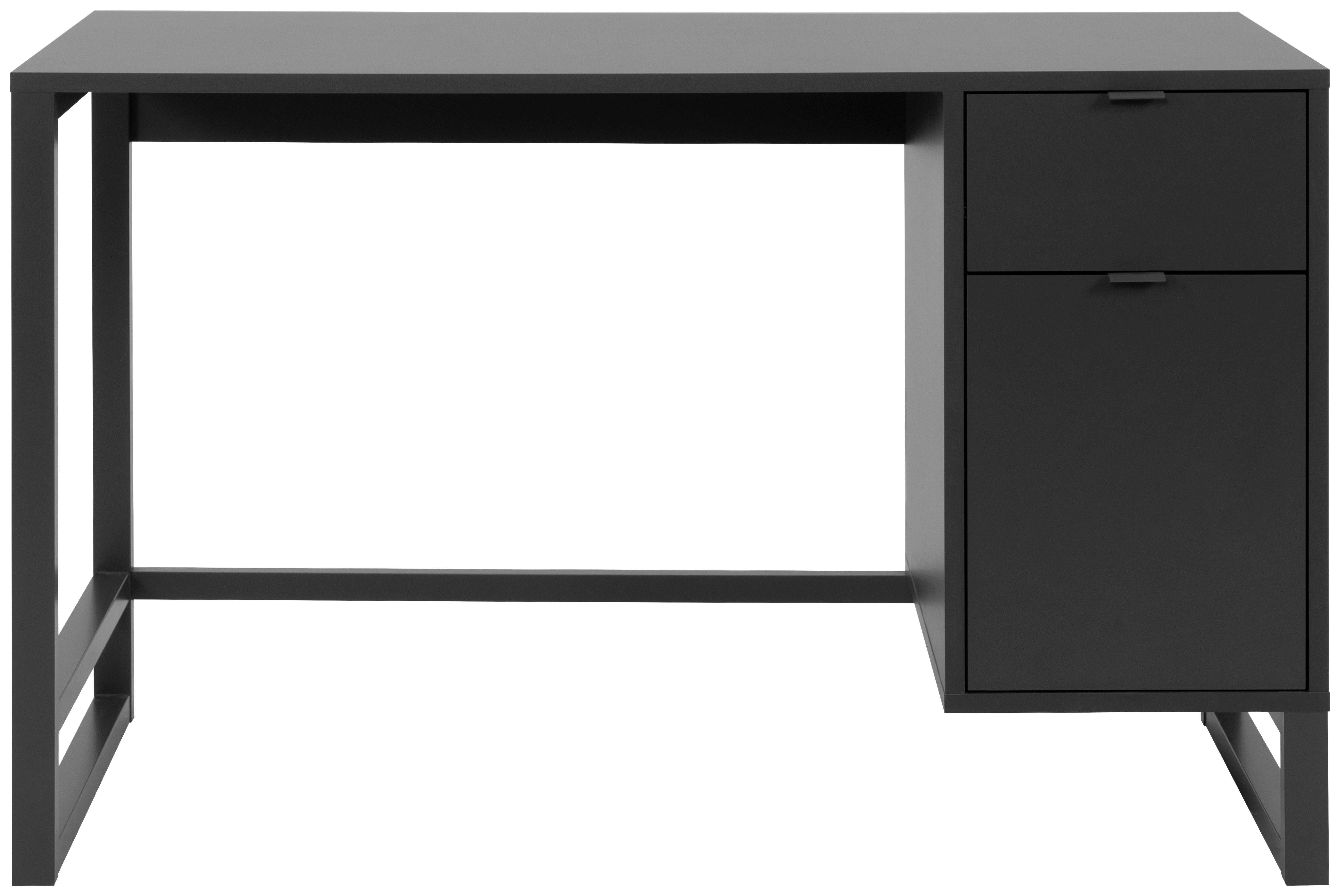 Schreibtisch mit Stauraum B/H: 65/75 cm Schwarz - Anthrazit, Basics, Holzwerkstoff (120/65/75cm) - MID.YOU