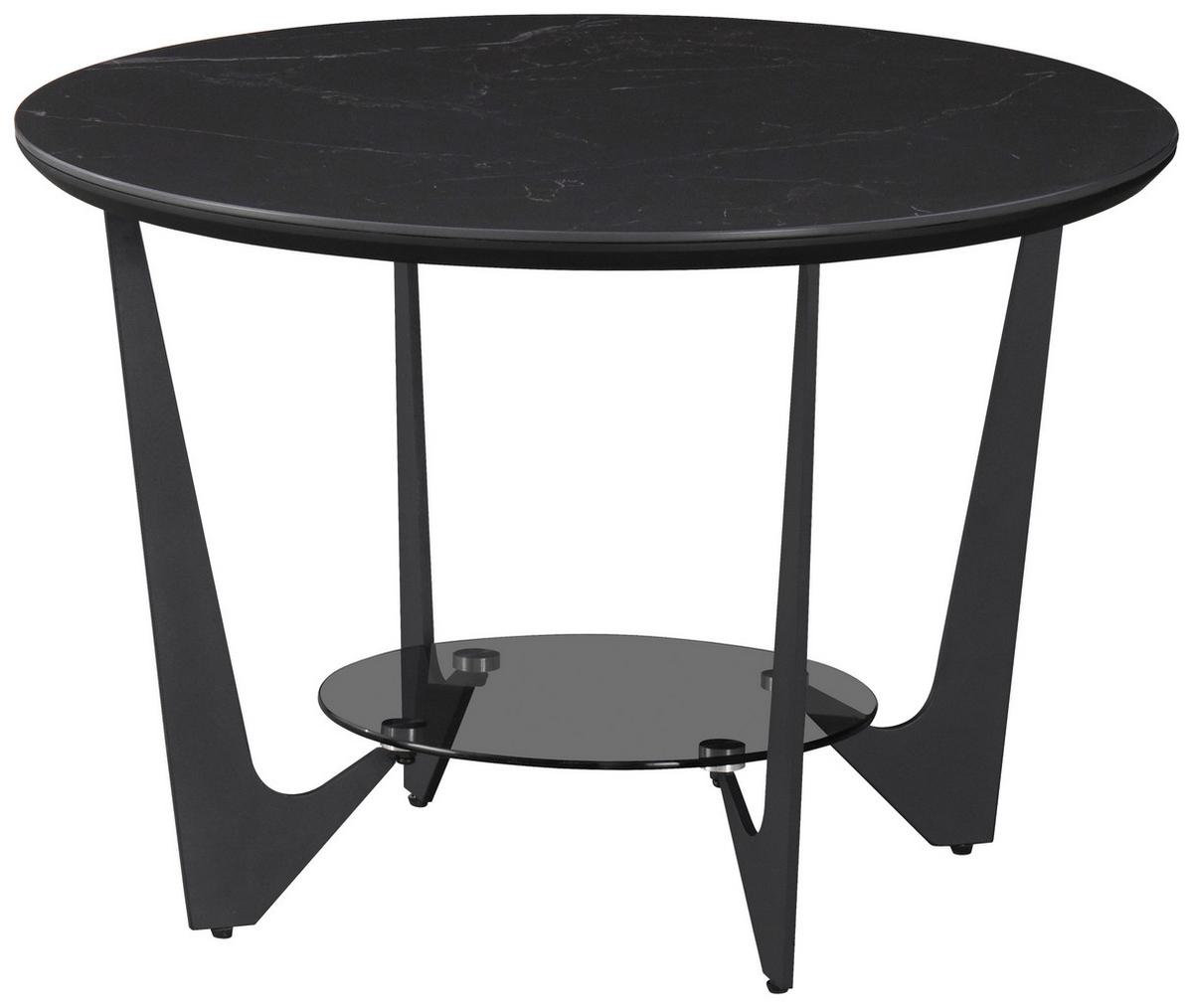 Dohányzóasztal Midnight Moon - fekete, Modern, faalapú anyag/Üveg (70/46/70cm)