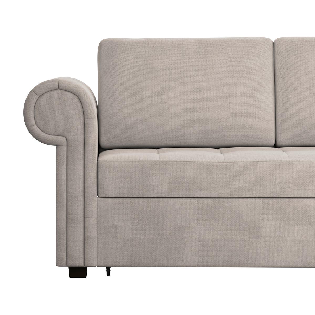 Ecksofa Oslo Taupe B: 260 Cm - Taupe, ROMANTIK / LANDHAUS, Textil (260/85/155cm) - James Wood