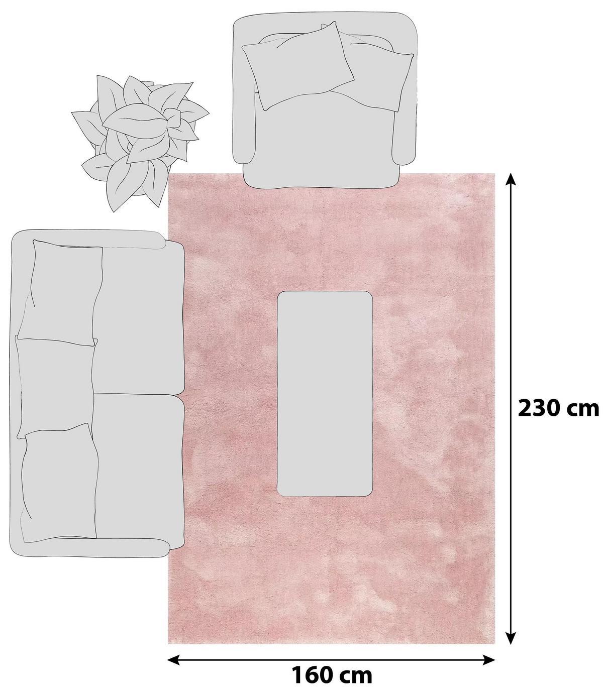 Hochflorteppich Relaxx Rosa 160x230 cm - Rosa, Basics, Textil (160/230cm) - Esprit