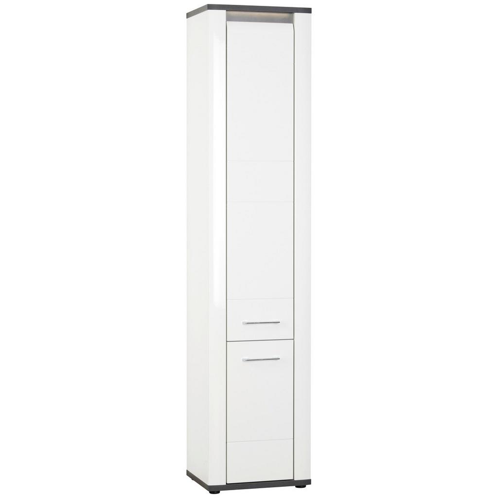 Hochschrank Mit Soft-Close + Led Alassio B: 42,4 cm, Weiß