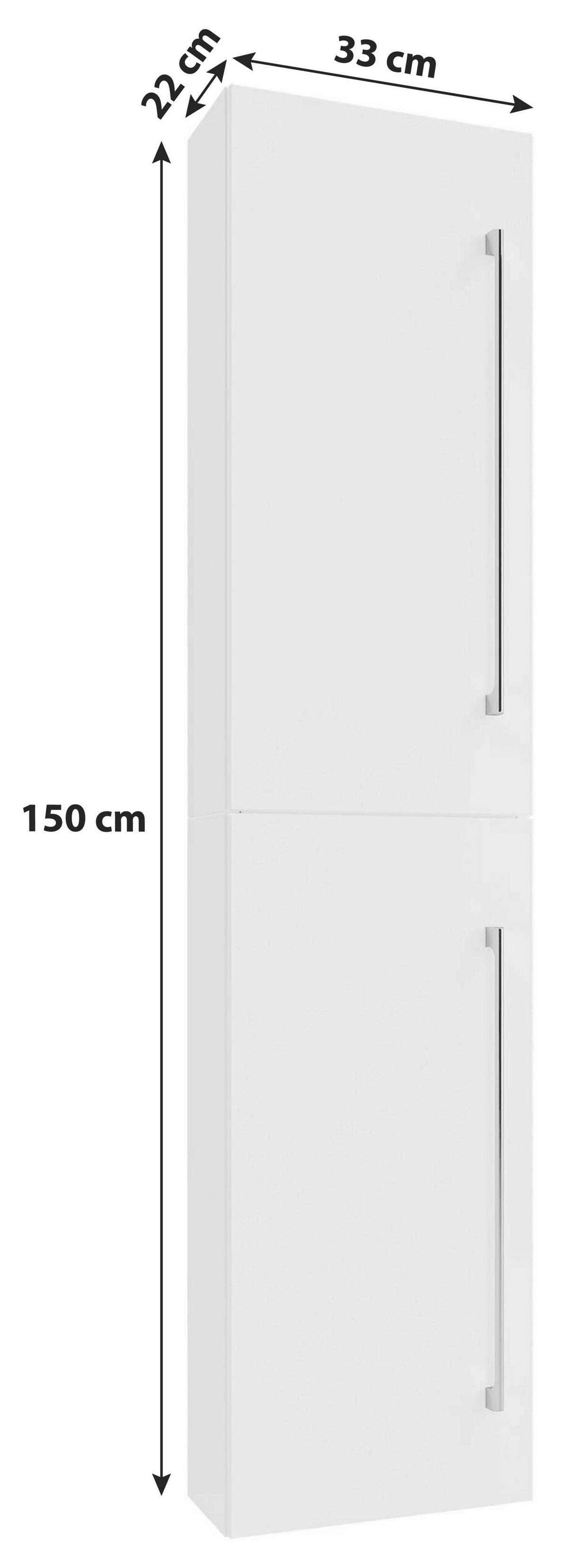 Hochschrank Vcb 6 B: 33 cm Weiß - Weiß, Basics, Holzwerkstoff (33/150/22cm) - MID.YOU
