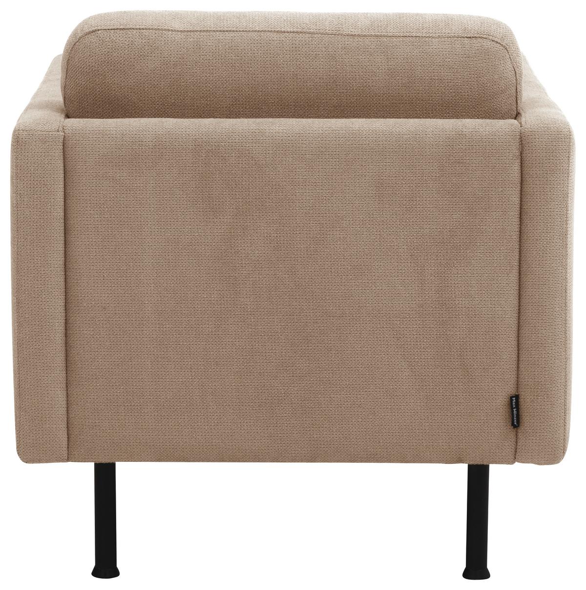 Polstersessel mit Armlehnen Nathan Beige - Beige/Schwarz, MODERN, Textil (76/78/89cm) - Max Winzer