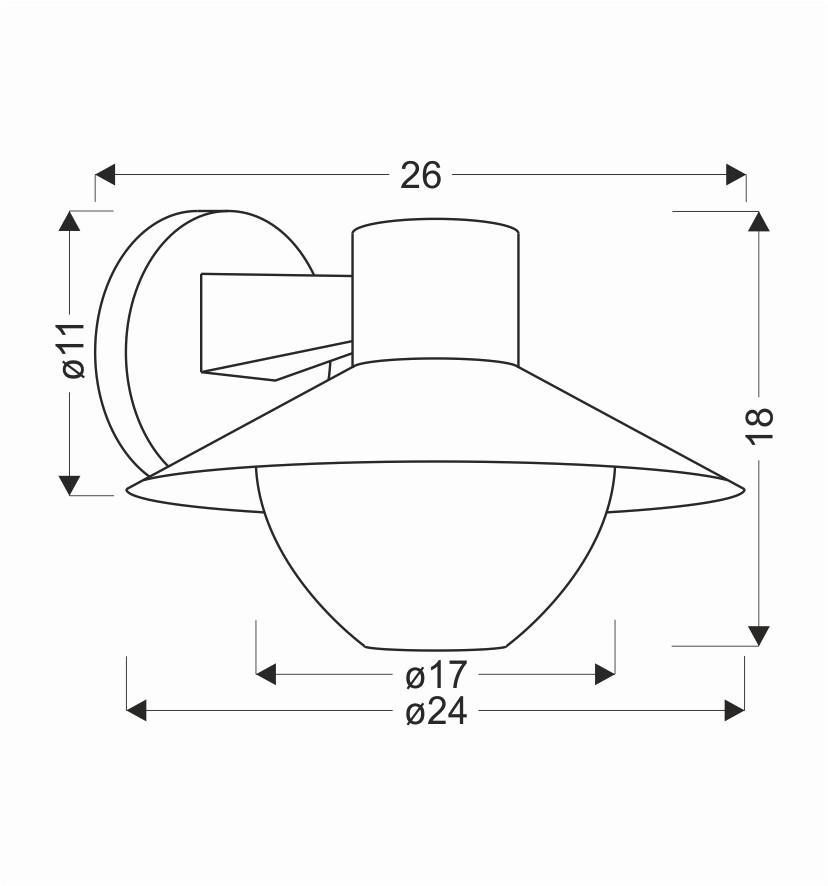 LED-Außenleuchte 21-32249 Cosmos - Schwarz, KONVENTIONELL, Metall (24/26/18cm)