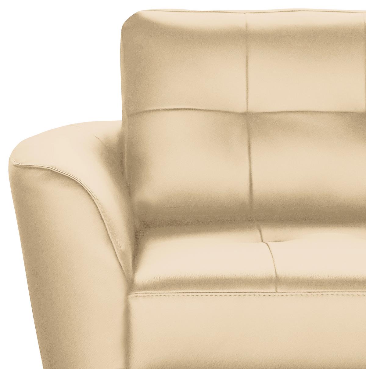 Ecksofa Nordic Beige S: 236x190 cm - Beige/Buchefarben, Design, Leder/Textil (236/190cm) - Livetastic