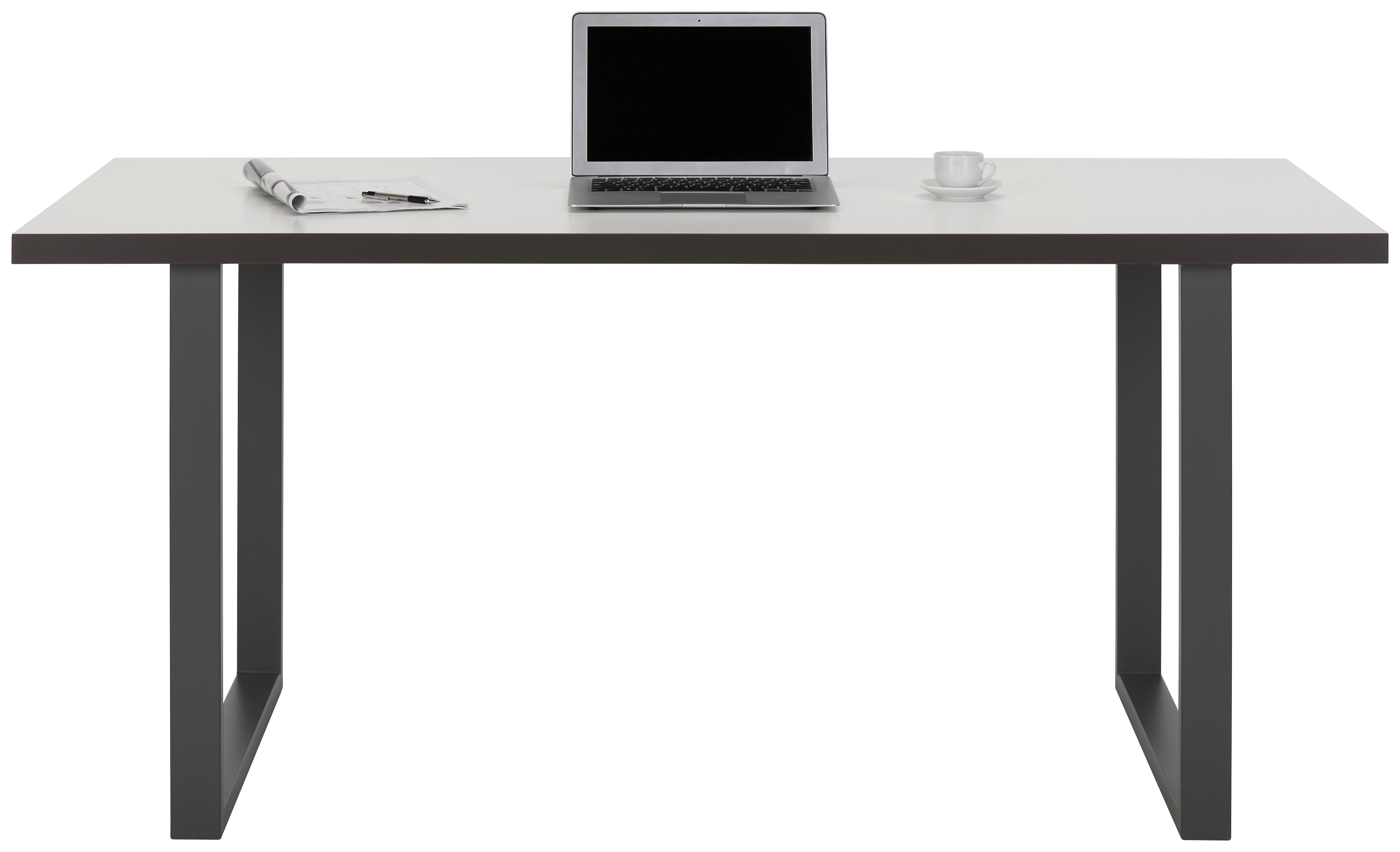 Psací stůl KEFLAVIK -EXKLUSIV- - šedá/bílá, Moderní, kov/kompozitní dřevo (160/74,1/75cm) - Mömax