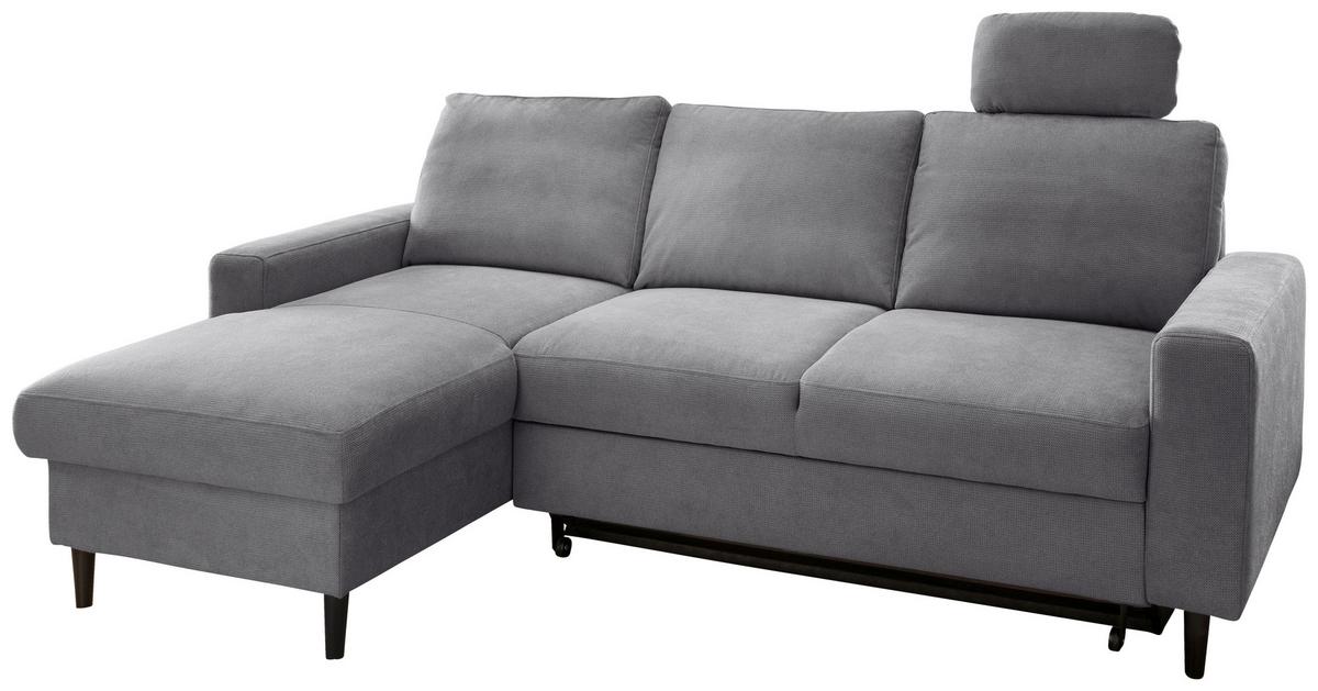 Eckschlafsofa Passione Dunkelgrau S: 147x234 cm - Dunkelgrau/Schwarz, MODERN, Textil (147/234cm) - Livetastic