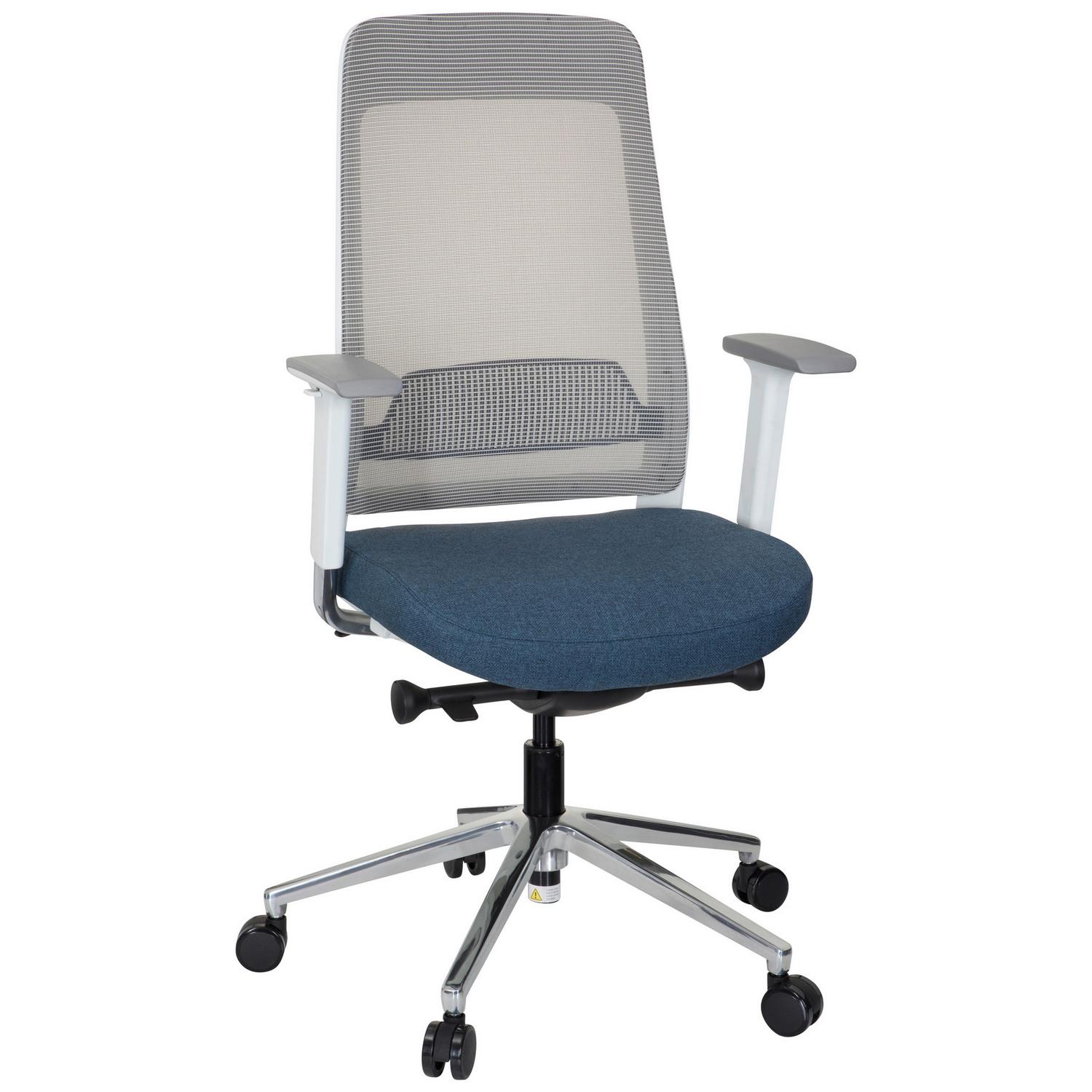Drehstuhl Chiaro T2 White Blau/Grau/Weiß Blau, Grau, Weiß 67x118x63 cm