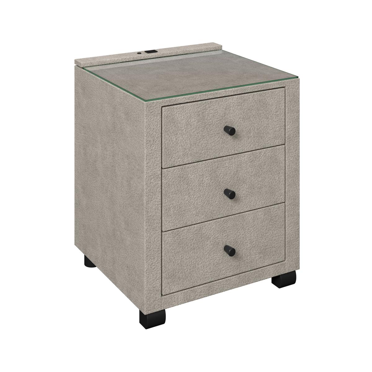 Nachtkästchen Elysia Naturfarben, B: 48cm - Naturfarben, Trend, Glas/Holz (48cm) - Luca Bessoni