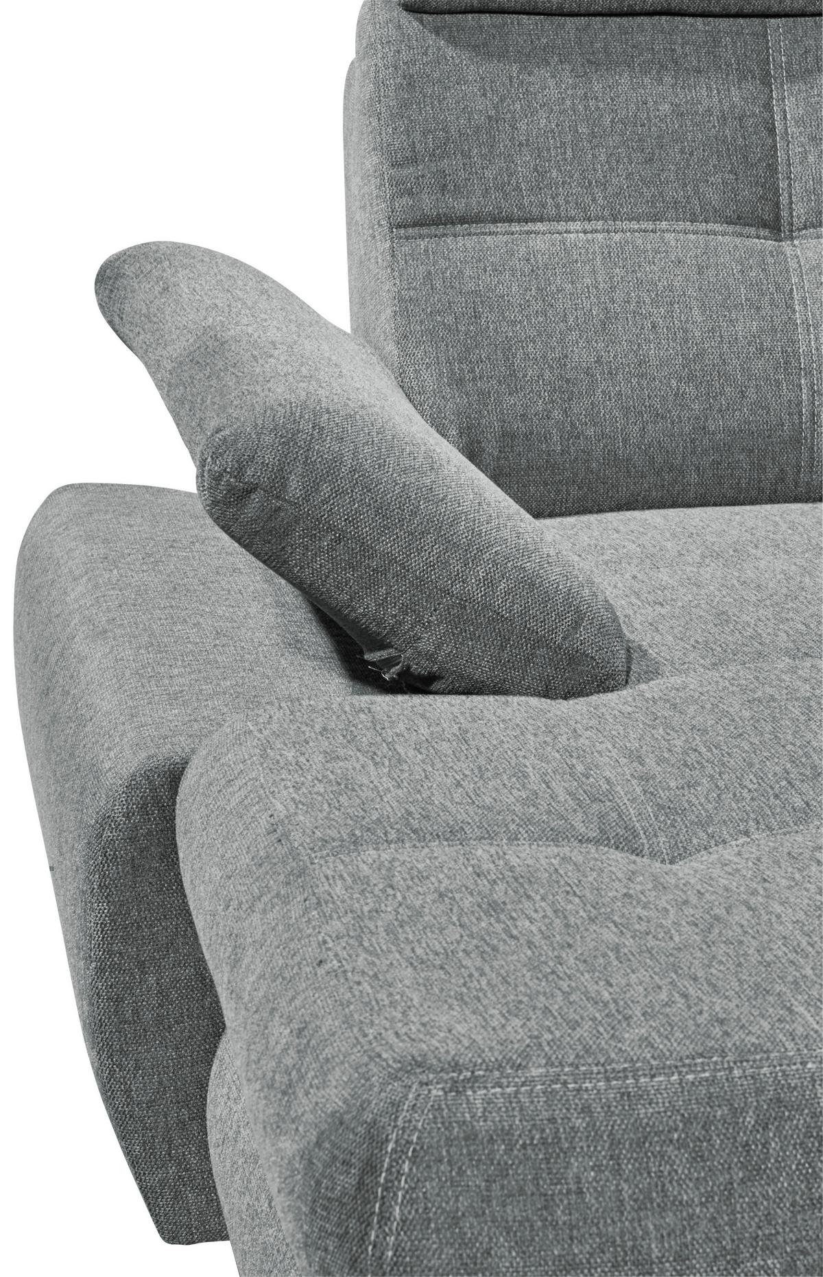 Sedací souprava ALBA U, pravá, šedá, úl.prostor, lůžko - světle šedá, Moderní, textil/plast (177/349/233cm) - MID.YOU