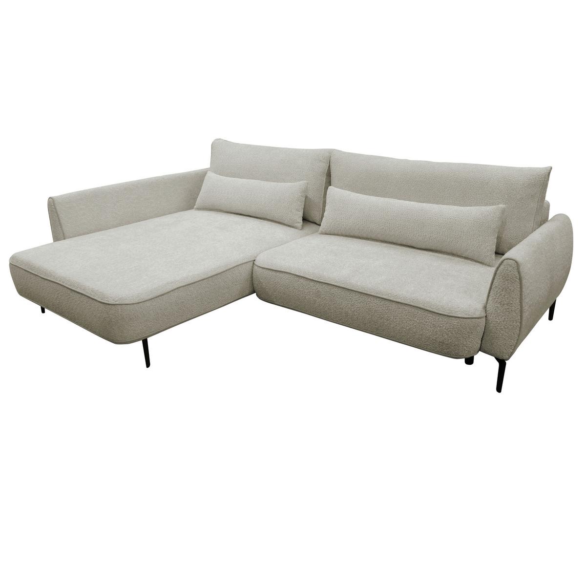 Ecksofa Abriamo Creme 204x273 cm - Creme/Schwarz, Design, Textil (204/273cm) - MID.YOU