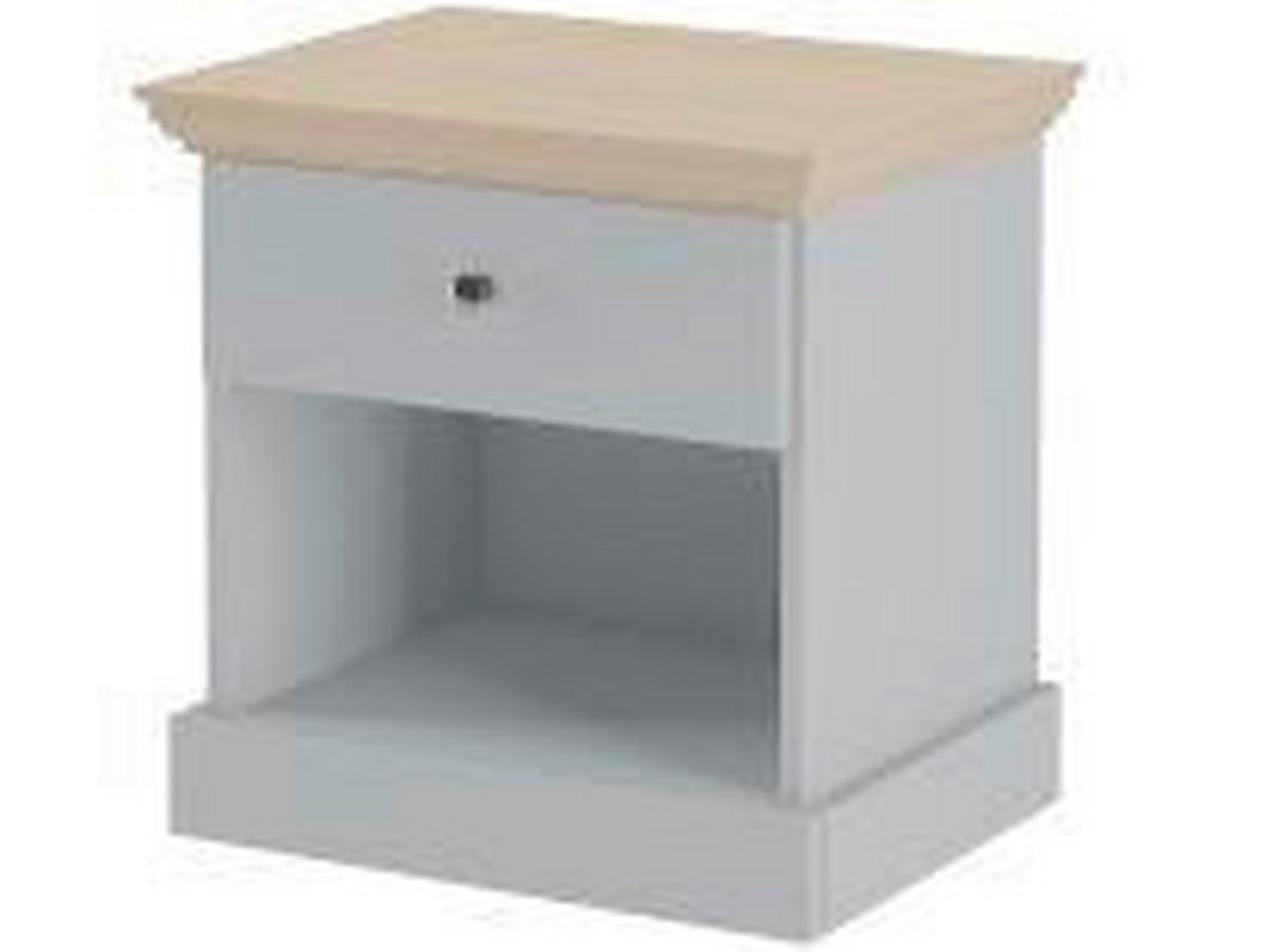 Nachttisch Binz, Eiche Grau B: 45 cm - Eiche grau/Grau, Design, Holzwerkstoff (45/35/45cm) - MID.YOU