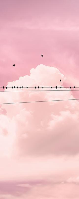 Vliestapete Cloud Wire Panel - Rosa, Basics (100/250cm) - Komar