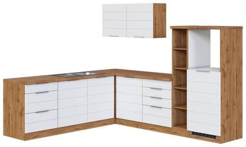 Eckküche Florenz ohne Geräte 240x270 cm Weiß/Eichefarben - Eiche Wotan/Weiß, Design, Holzwerkstoff (240/270cm) - Held