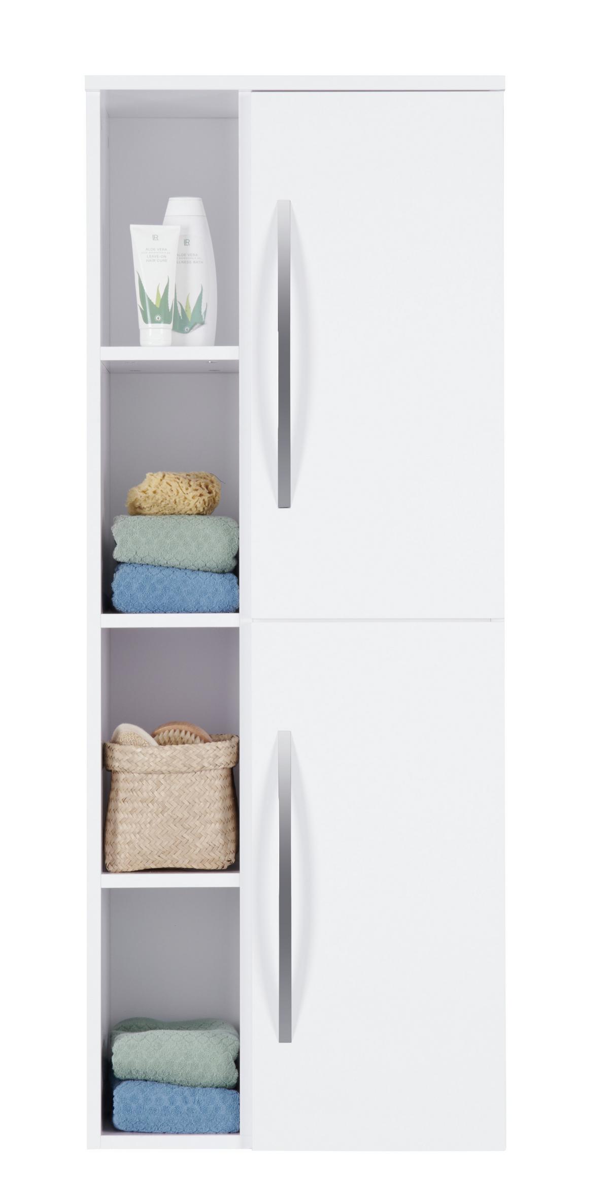 Midischrank mit Türdämpfung Inn, B: 50 cm Weiß - Weiß, MODERN, Holzwerkstoff (50/128/32cm)