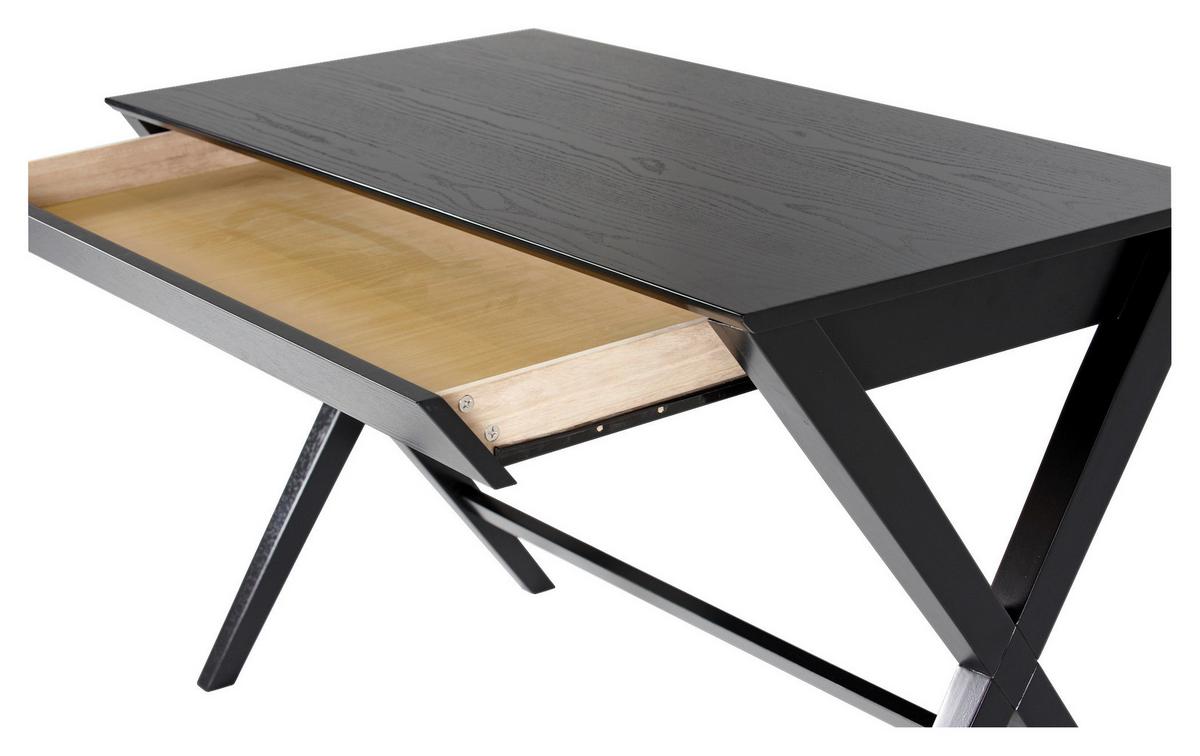 Schreibtisch Mit Stauraum Bxh 120x75 Cm Writex Schwarz - Schwarz, Trend, Holz/Holzwerkstoff (120/60/75cm) - MID.YOU