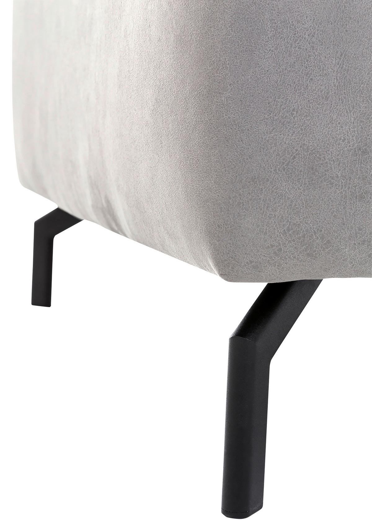 Ecksofa California - Silberfarben/Schwarz, MODERN, Textil (305/233cm) - Trendmanufaktur