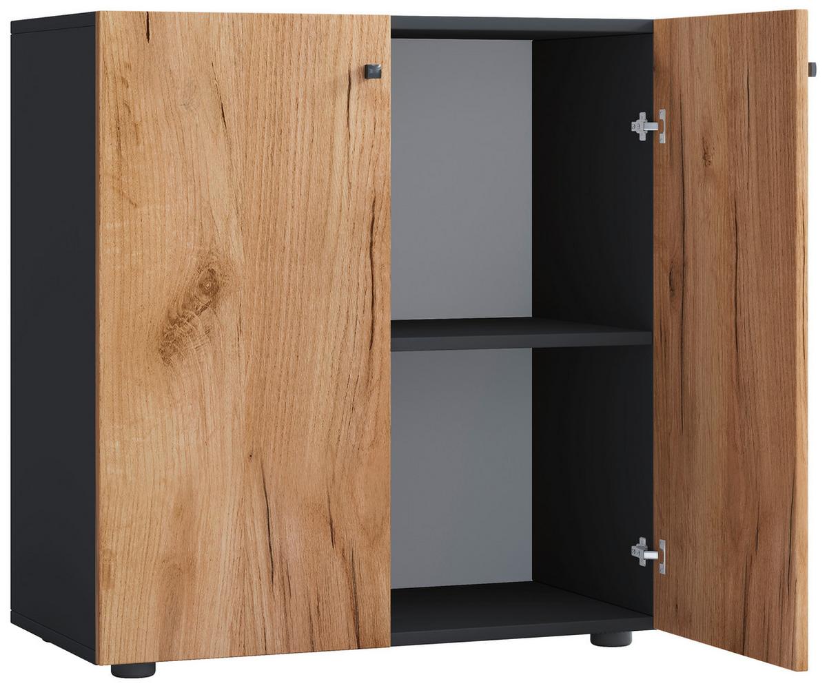 Regal Lona Anthrazit/Eiche Dekor B: 70cm - Honigeiche/Anthrazit, Design, Holzwerkstoff (70/74/37cm) - MID.YOU
