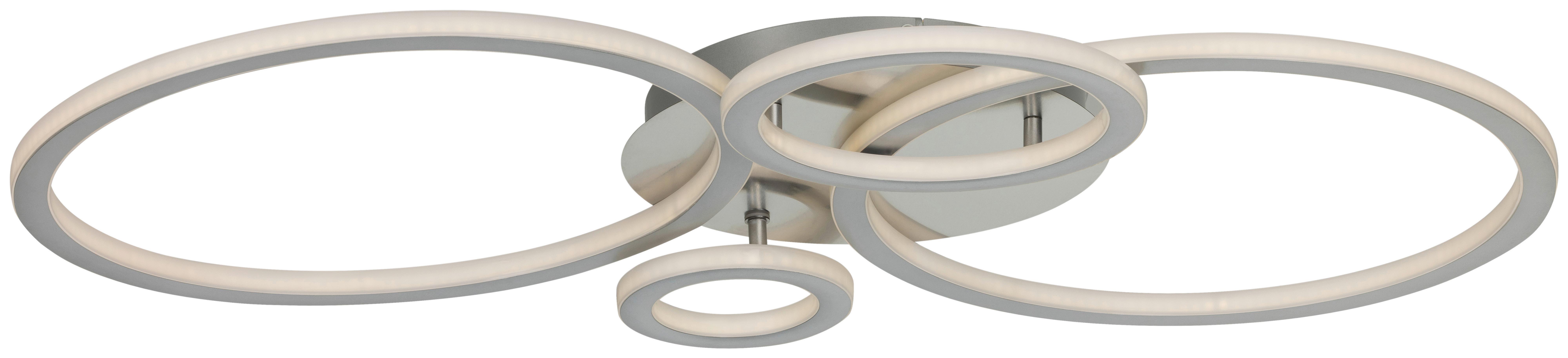 STROPNÉ LED SVIETIDLO KLAUSE - strieborná/niklová, Modern, kov/plast (95/52/7,7cm) - Mömax