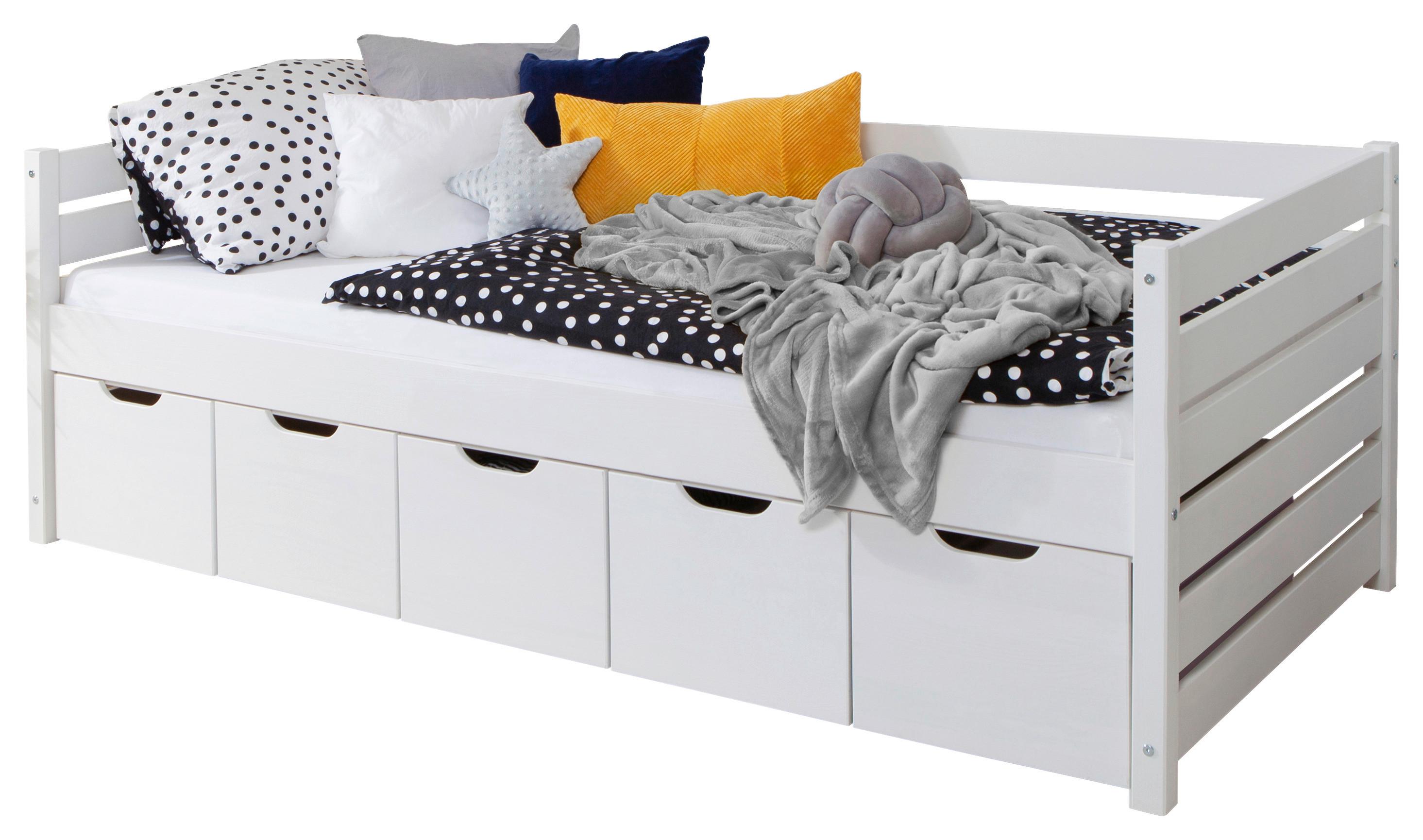 Stauraumbett 120x200 Naomi Weiß - Weiß, MODERN, Holz (120/200cm) - MID.YOU