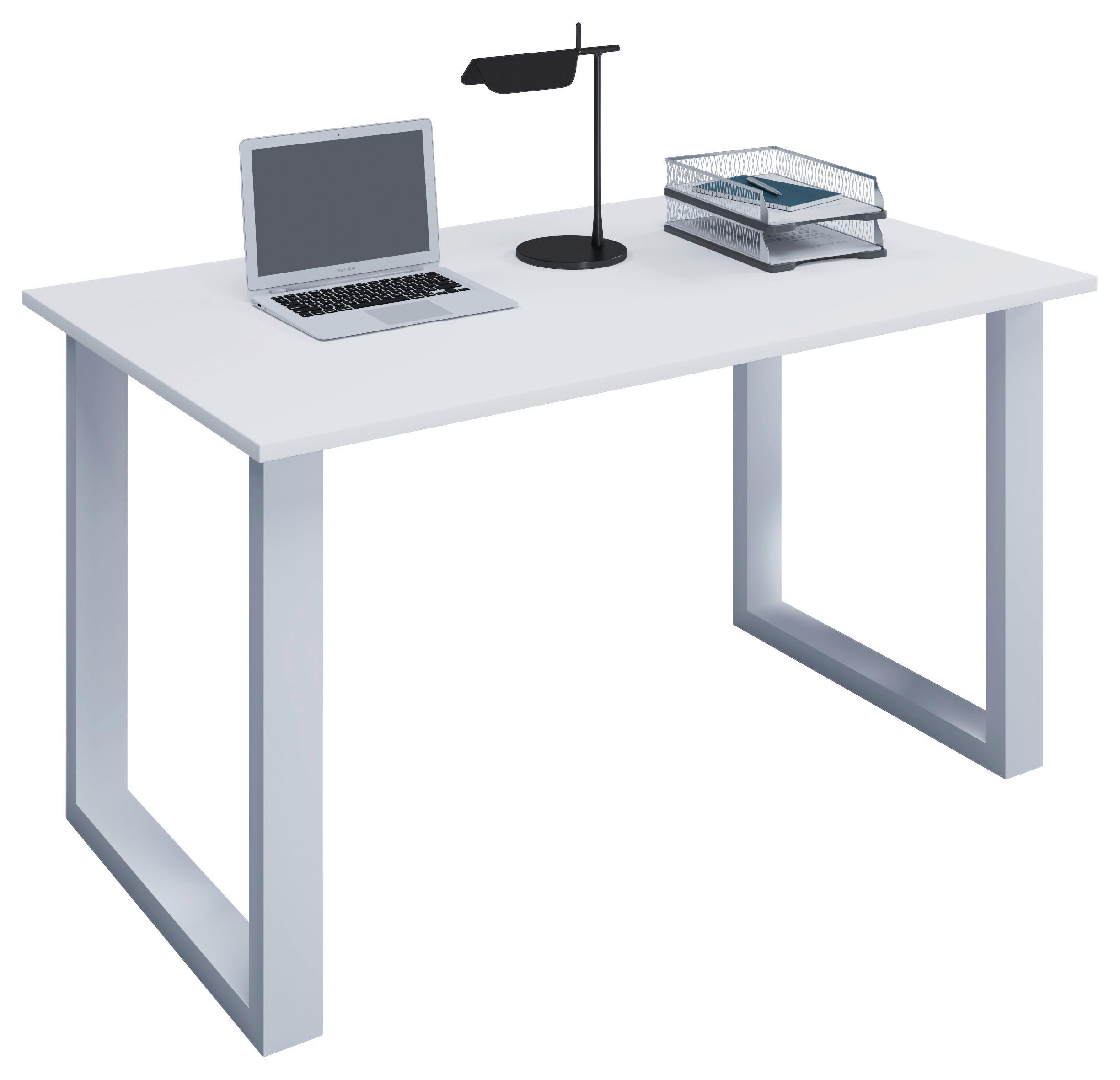 Schreibtisch B 80 cm H 76 cm Lona, Weiß - Weiß, MODERN, Holzwerkstoff/Metall (110/80/76cm) - MID.YOU