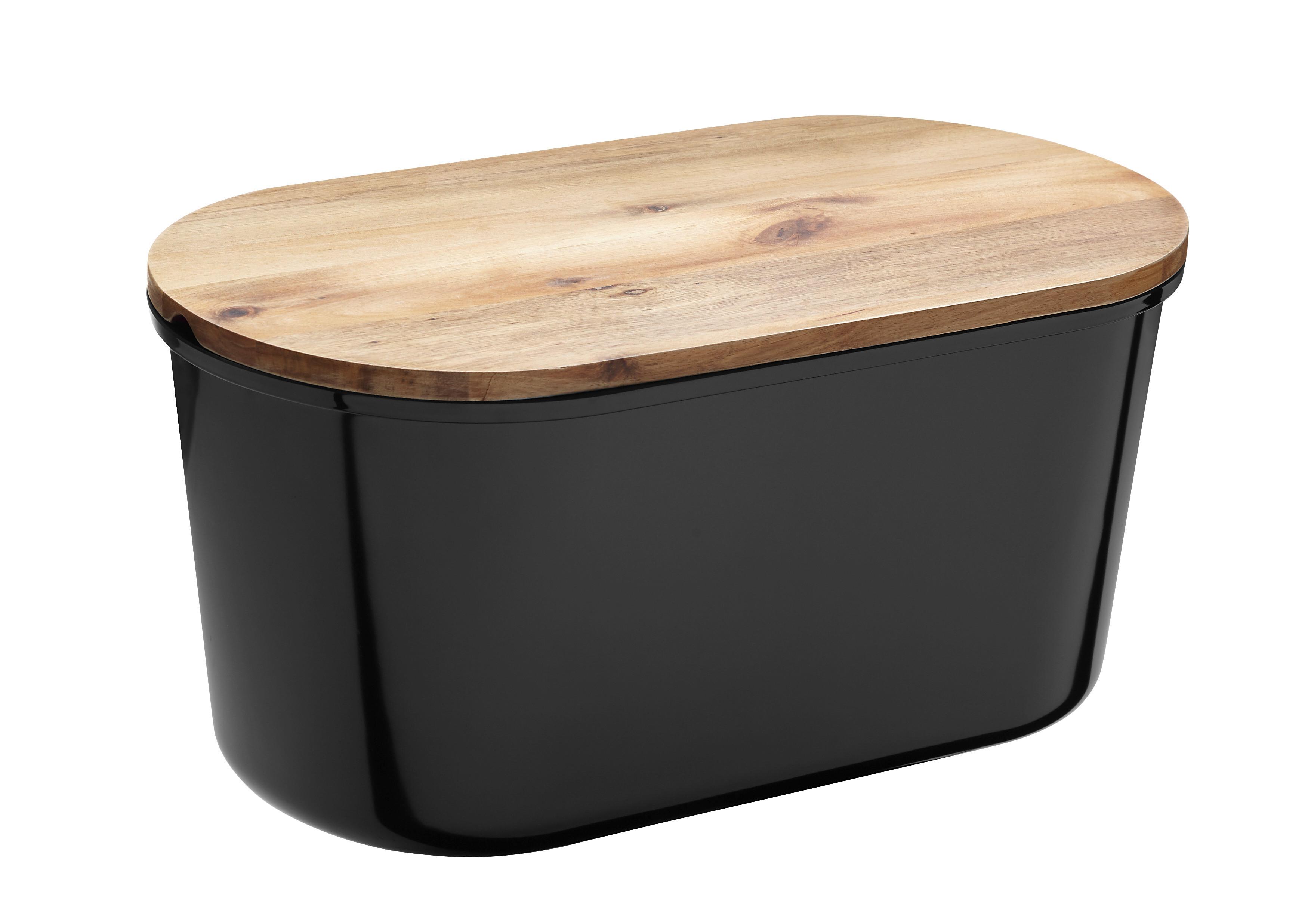 Brotbox Echtwerk Fresh - Schwarz/Akaziefarben, Trend, Holz/Kunststoff (37/21,5/17,2cm) - Echtwerk