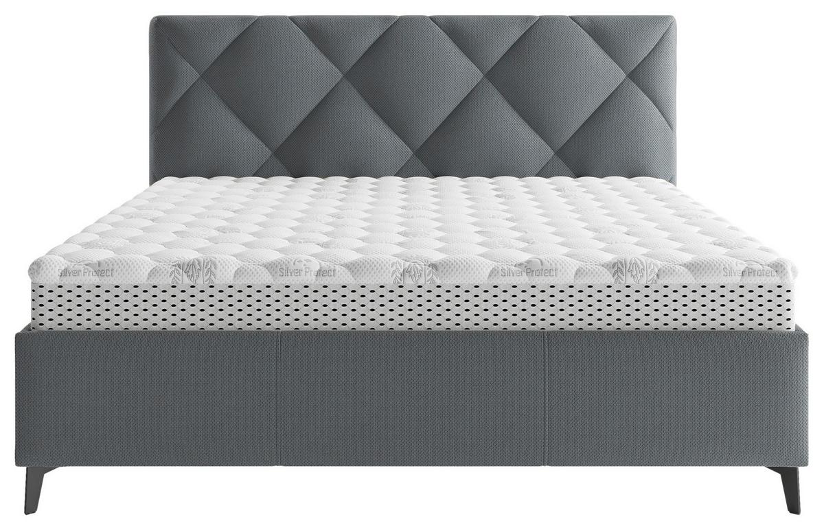 Čalúnená posteľ BIANCO 180x200, antracitová - čierna/bronzová, Modern, kov/drevo (180/200cm)