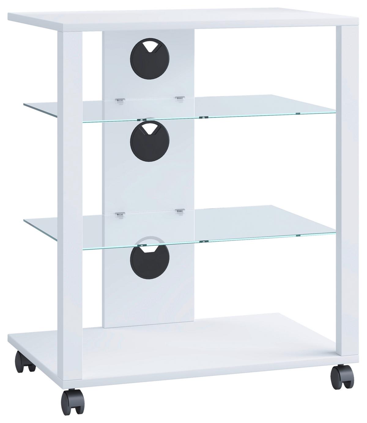 Tv-rack Folas B: 60 Cm Weiß Mit Kabeldurchlass - Weiß, Basics, Holzwerkstoff/Kunststoff (60/70/41cm) - MID.YOU