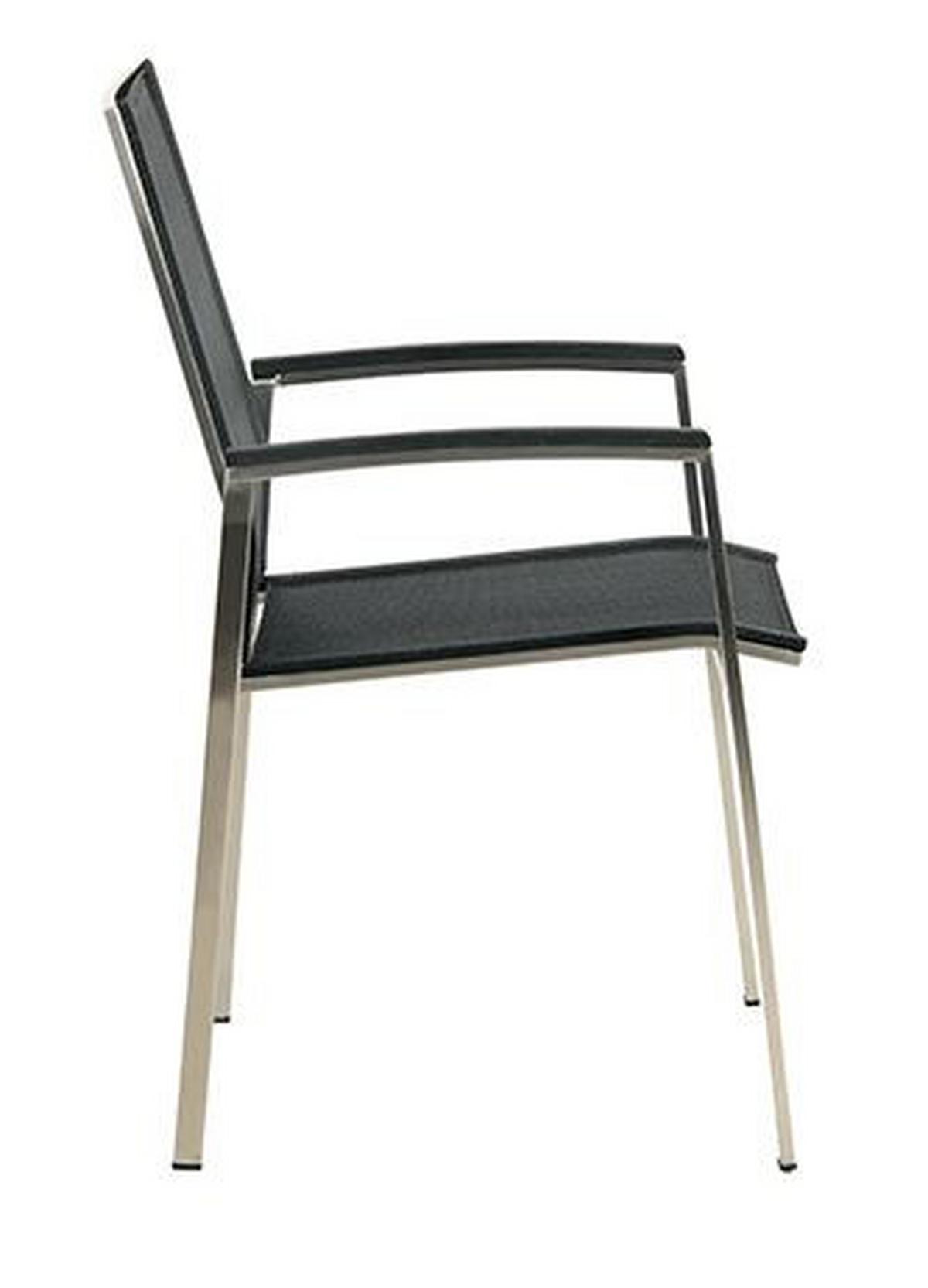 Gartengarnitur Auris 7-Teilig Metall/Kunststoff mit Kissen - Edelstahlfarben/Grau, Basics, Keramik/Kunststoff (200/75/100cm) - Acamp