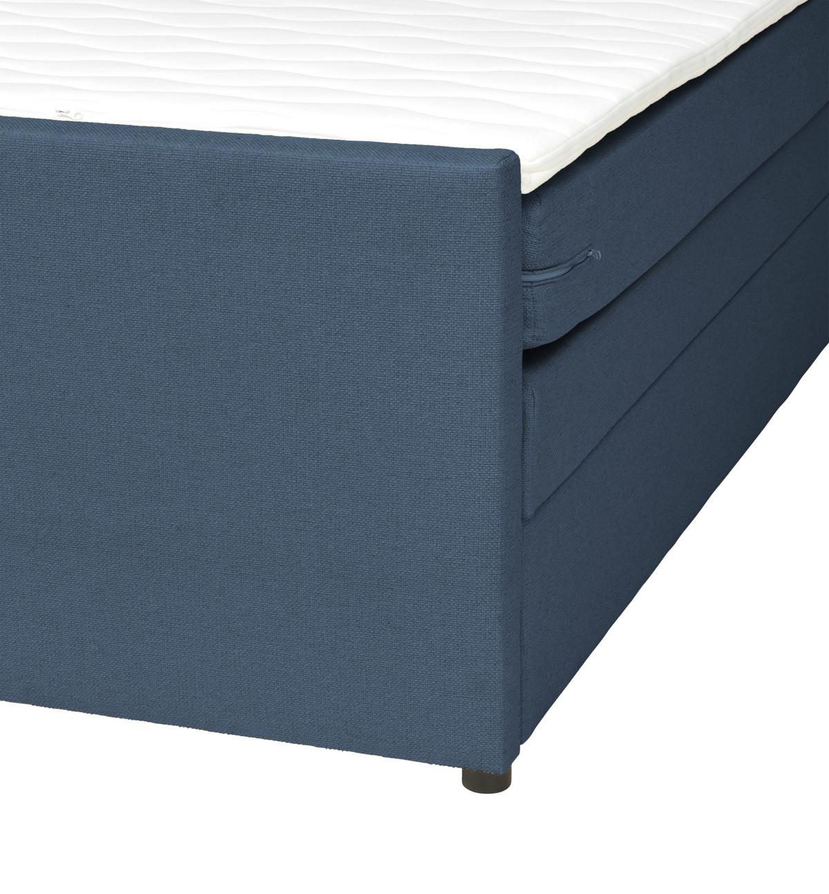 Boxspringbett Mit Bettkasten Nida 120x200 Cm Blaugrau - Blaugrau/Schwarz, MODERN, Holz/Textil (120/200cm) - MID.YOU
