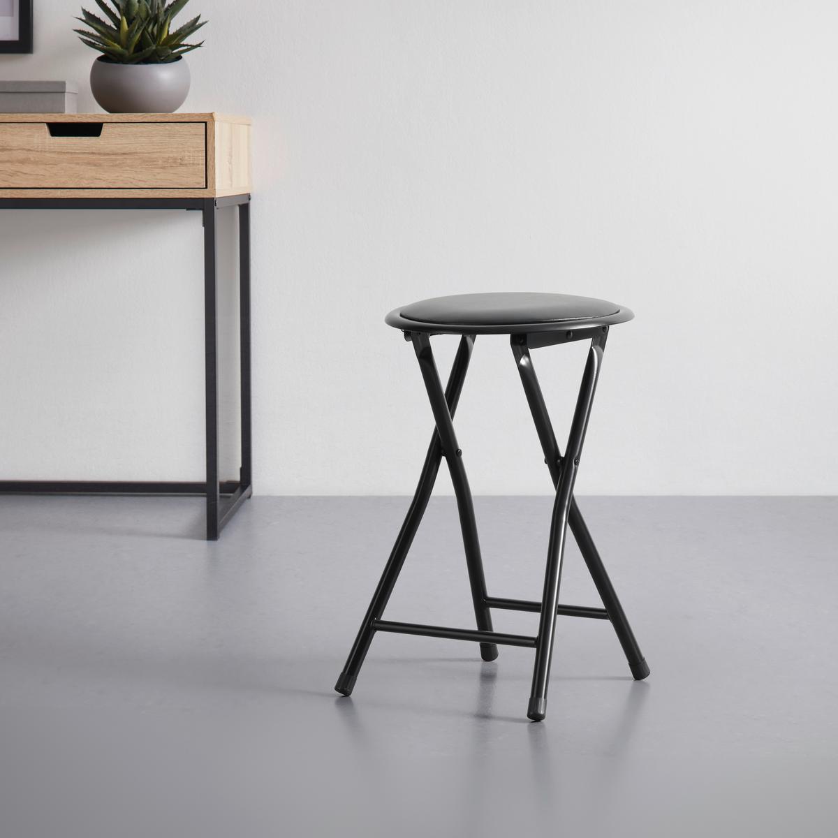 SKLADACÍ STOLČEK RAKI II -SB- - čierna, Konventionell, kov/textil (30/45cm) - Mömax