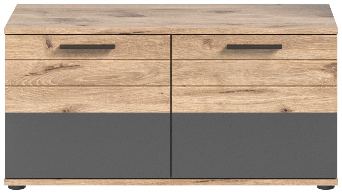 Mason B: 195 cm Nox Oak 4-teilig - Glas/Holzwerkstoff (195/200/38cm) - MID.YOU