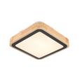 LED-Deckenleuchte Kida L: 27 cm, 1-Flammig mit Holz - Schwarz/Naturfarben, MODERN, Holz/Kunststoff (27/27/8cm) - Luca Bessoni