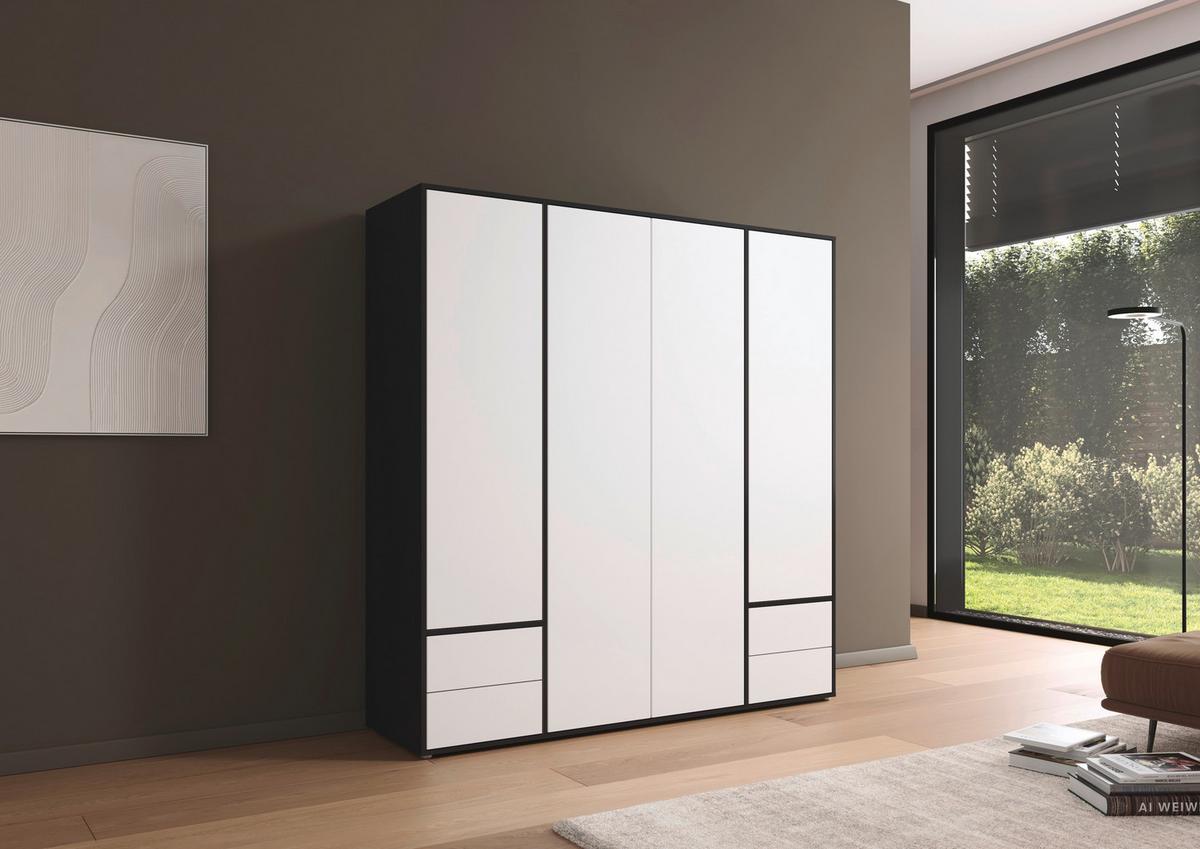 Drehtürenschrank Grau Weiß B: 187 Cm - Weiß/Grau, MODERN, Holzwerkstoff (187/194/53cm) - Rauch Möbel