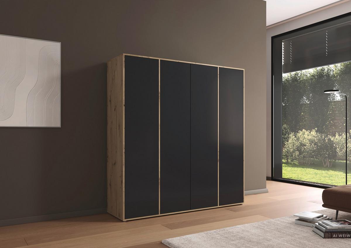 Drehtürenschrank Nabila Grau Eiche Artisan Dek. - Eiche Artisan/Grau, MODERN, Holzwerkstoff (187/194/53cm) - Rauch Möbel