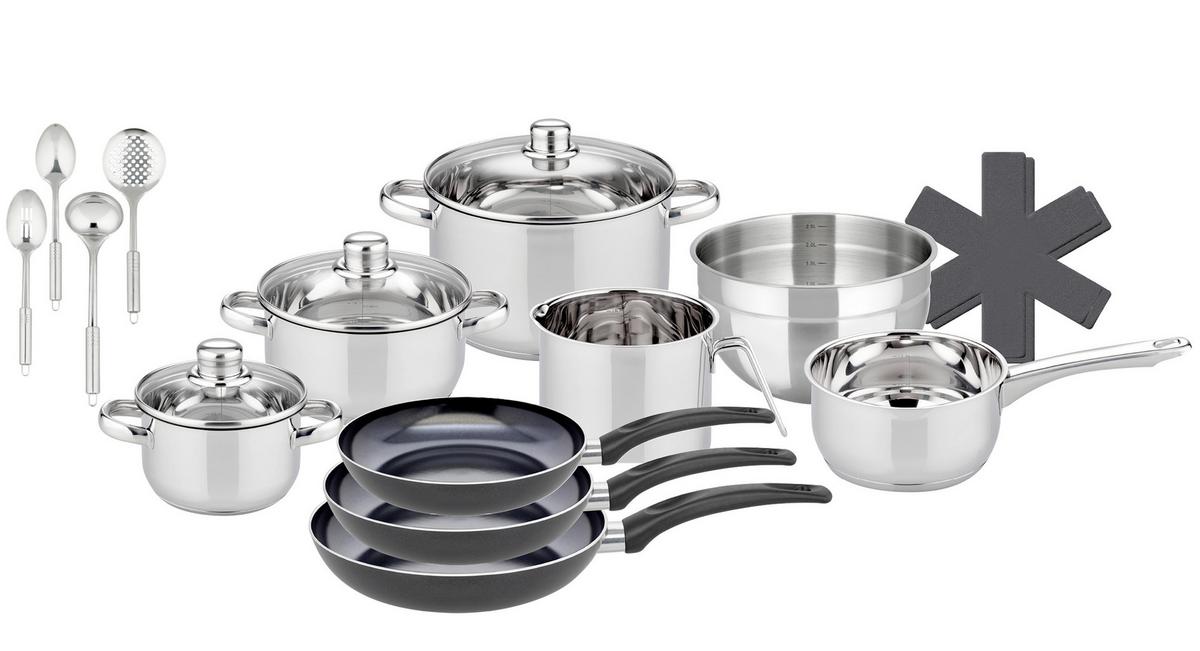 Kochtopfset 22015-Topfset Galactica 15 -Teilig - Edelstahlfarben, Basics, Metall