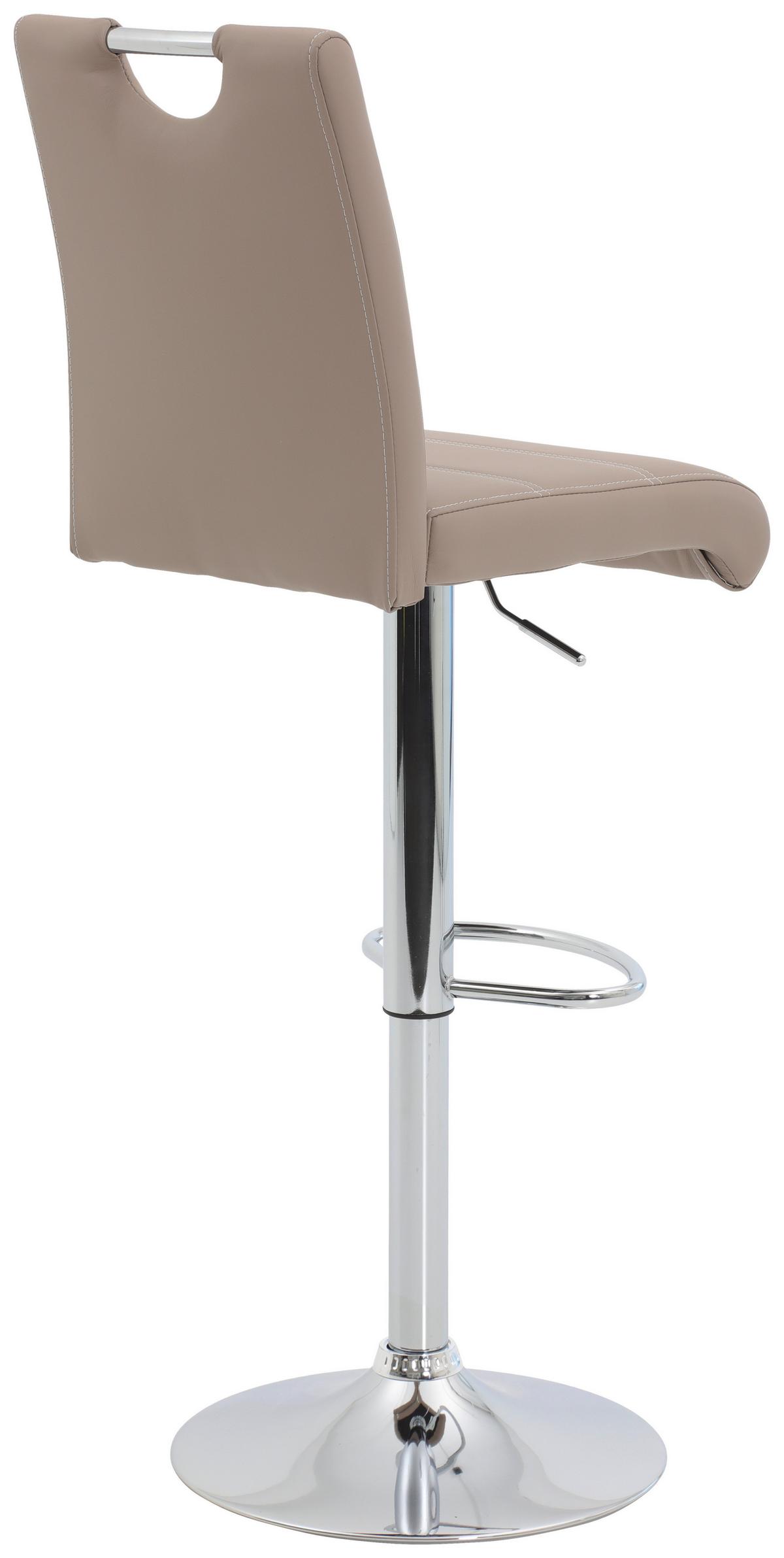 Barhocker-Set Miranda H - Chromfarben/Weiß, MODERN, Textil/Metall (38/97-119/50cm) - MID.YOU