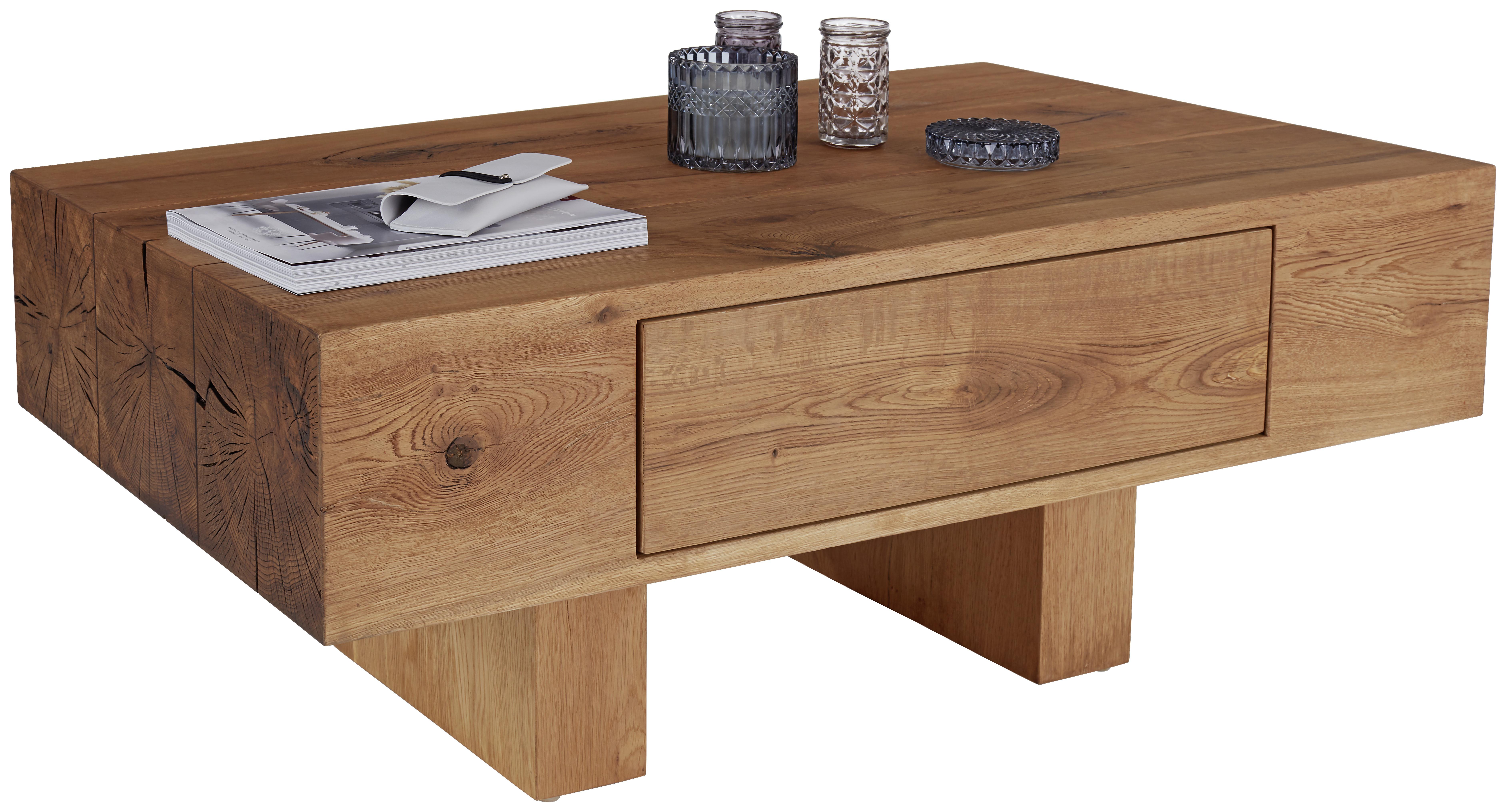 Couchtisch mit Lade Nature, Wildeiche Dekor - Eichefarben, MODERN, Holzwerkstoff (110/40/60cm)