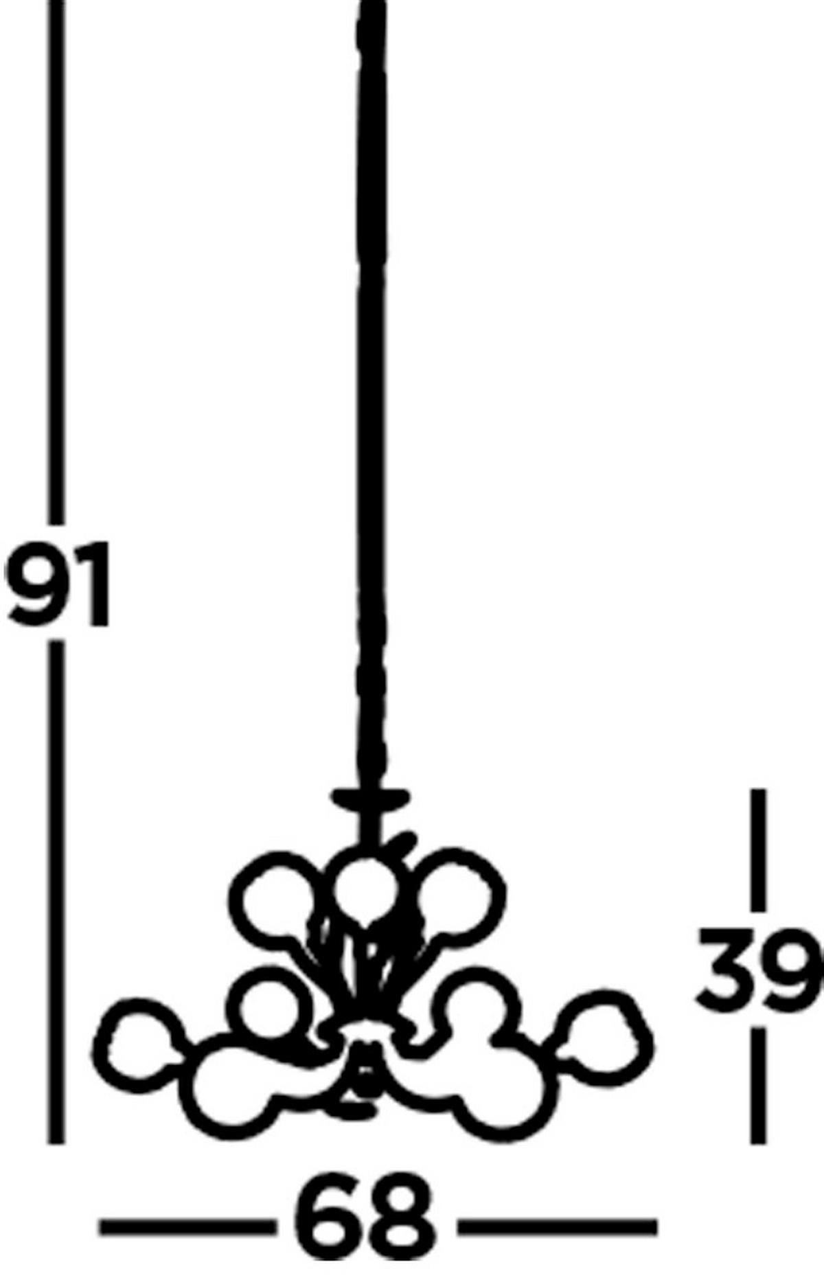 Hängeleuchte Bellis 9lt 5579-9ab - Messingfarben, Basics, Glas/Metall (68/39cm)