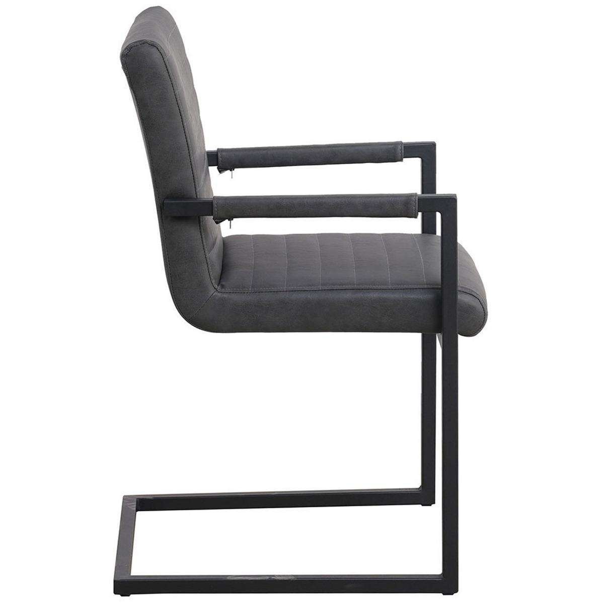 SADA STOLIČIEK S PODRÚČKAMI KUBIS - čierna/sivá, Lifestyle, kov/textil (54/86/57cm) - MID.YOU