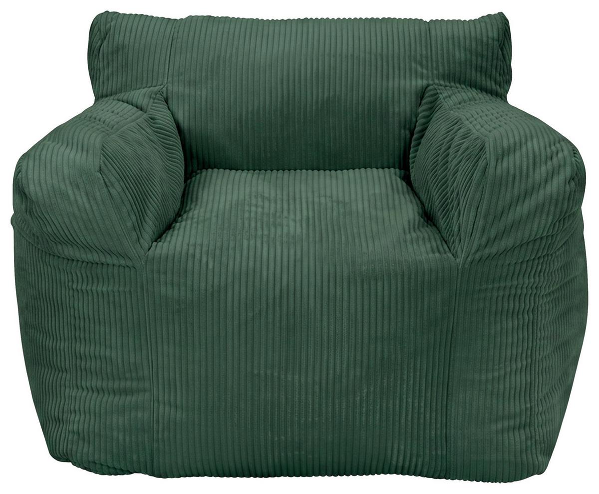 Sitzsack Rivo Cord grün, Indoor, B: 110cm - Grün, Basics, Textil (110/75/100cm)