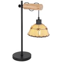 Tischlampe Rex Beige/schwarz Rustikal Mit Schalter - Beige/Schwarz, Natur, Naturmaterialien/Textil (36/18/55cm) - Globo
