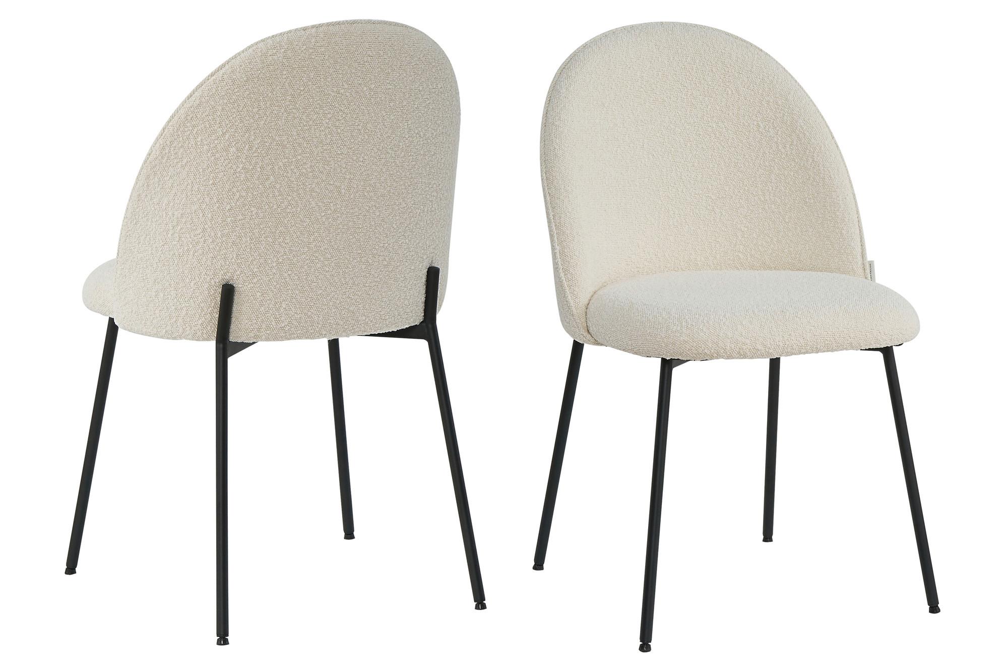 STUHL-SET Schwarz/Beige 2-teilig - Beige/Schwarz, MODERN, Textil/Metall (49,5/84/47,5cm) - MID.YOU