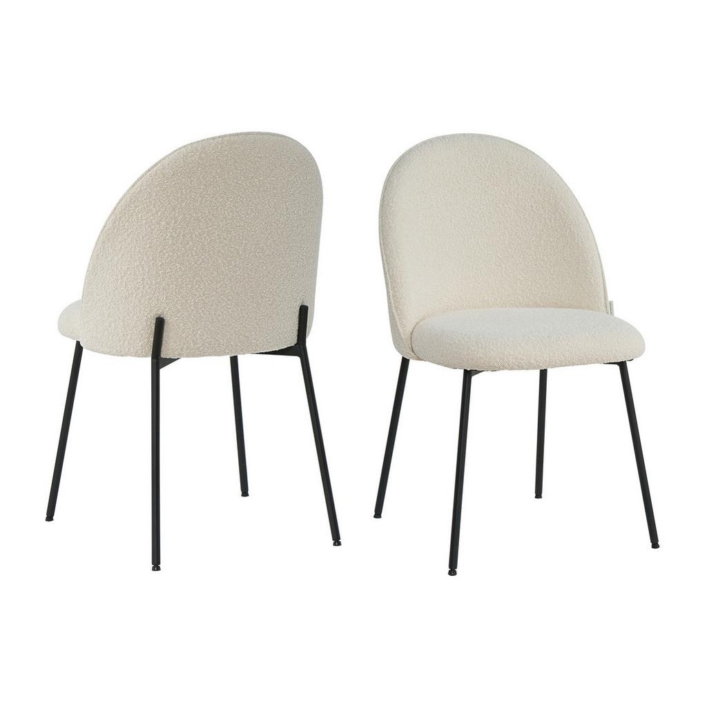 STUHL-SET Schwarz/Beige 2-teilig