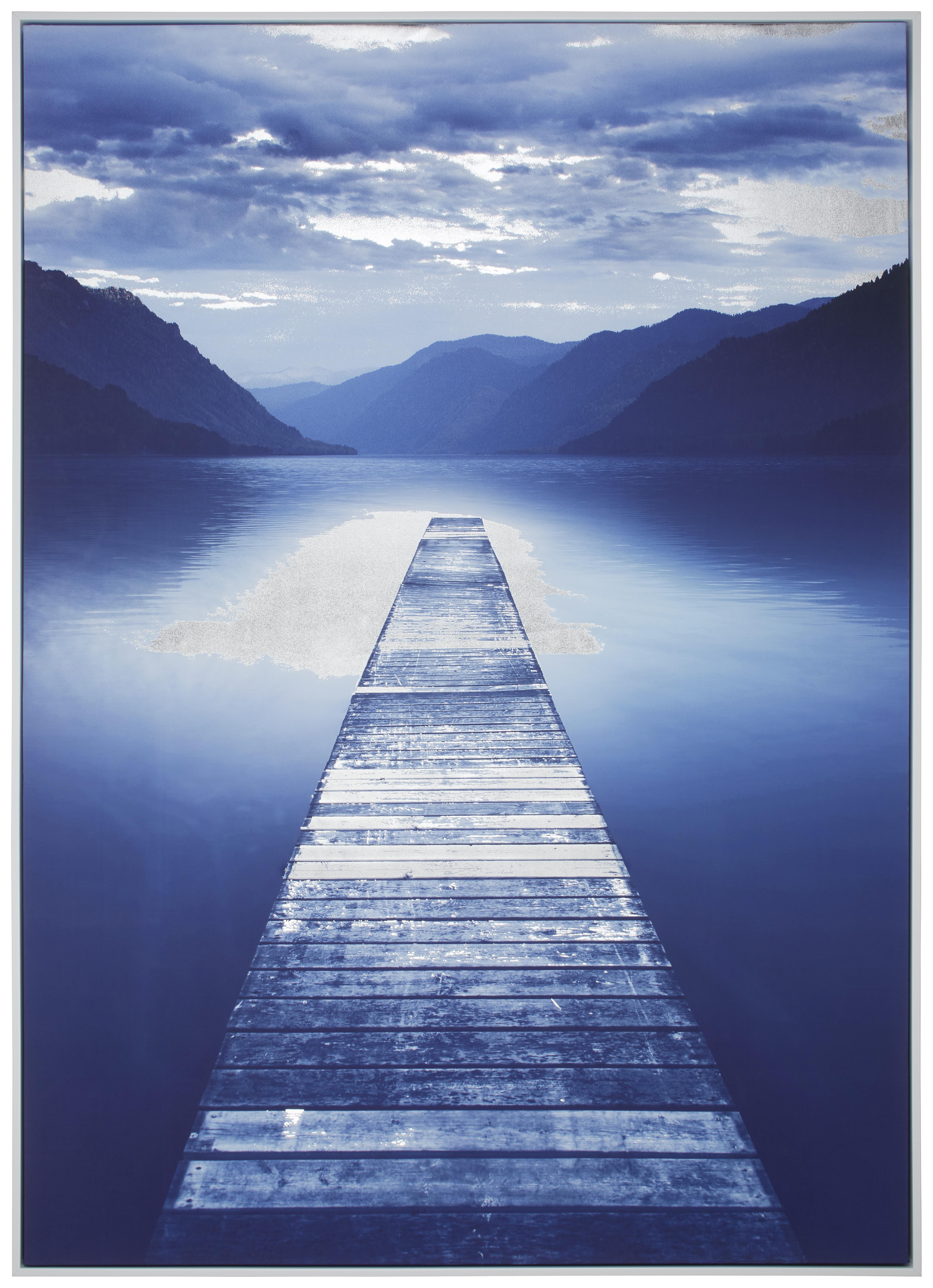 Obraz S Napínacím Rámem Denise, 100/140cm - bílá/tmavě modrá, dřevo/textil (100ml) - Modern Living