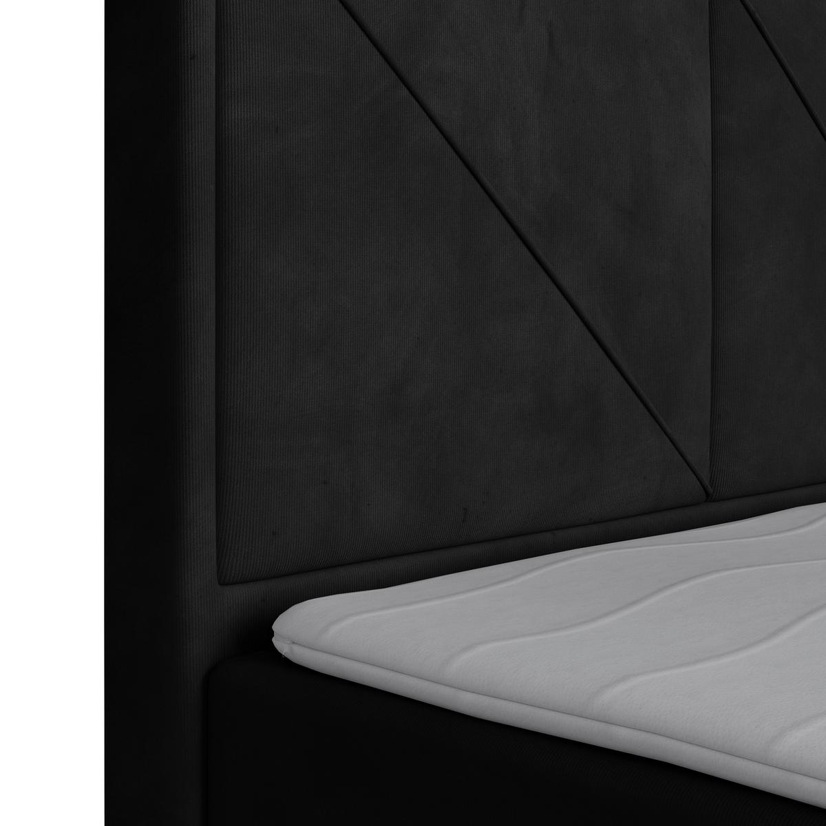 Boxspringbett Bologna 180x200 cm Schwarz - Schwarz, MODERN, Karton/Holzwerkstoff (180/200cm) - MID.YOU